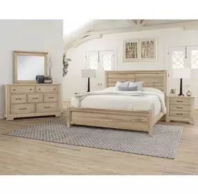 Cool Rustic Clear Maple Plank Panel Bedroom Set