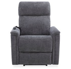 Luma Petite Gray Performance Fabric Power Lift Recliner with USB Charging and Power Lumbar