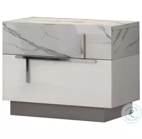 Sunset Premium Bianco Luc And Stat Glossy Nightstand