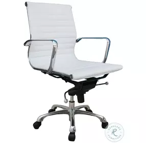 Comfy Low Back White Swivel Office Chair