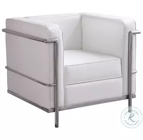 Cour White Italian Leather Chair