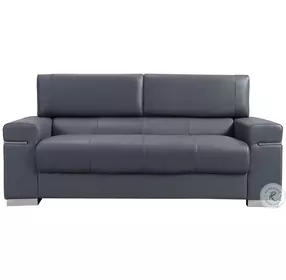 Soho Grey Leather 40" Loveseat