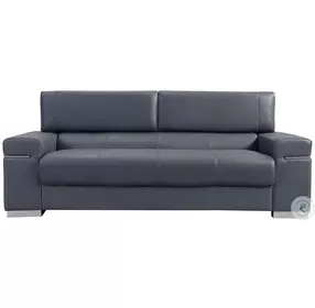 Soho Grey Leather 86" Sofa