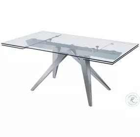 Strata Glass And Steel Extendable Dining Table