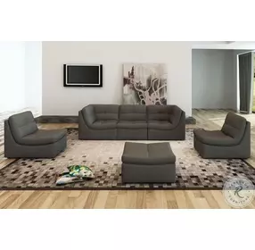 Lego Grey Leather 6 Piece Living Room Set
