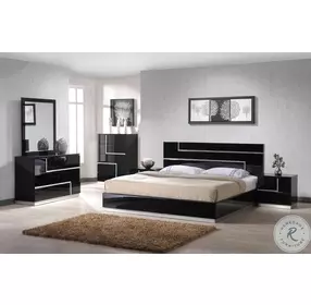 Lucca Black Lacquer Youth Platform Bedroom Set