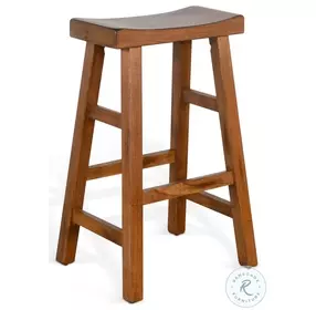 Cozy Luxe Rustic Oak Beach Pebble Barstool Set of 2
