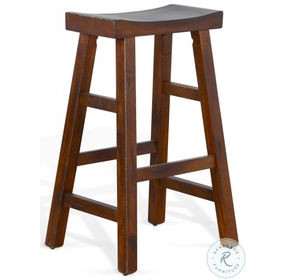 Whimora Vintage Mocha Saddle Bar Stool Set of 2