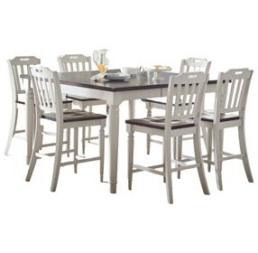 Orchard Park Brown and Soft Gray 7 Piece Counter Height Dining Set