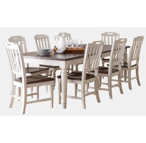 Orchard Park Brown and Soft Gray 9 Piece Dining Set