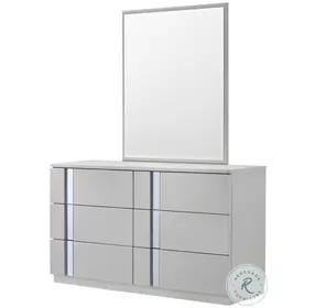 Palermo Grey And Chrome Dresser And Mirror