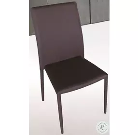 17779-BW Brown Leather Dining Chair Set of 4