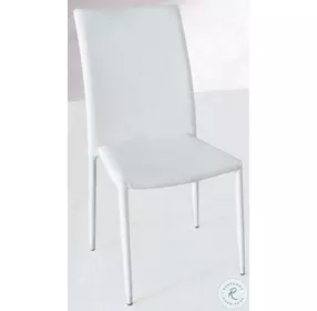 17779-W White Leather Dining Chair Set of 4