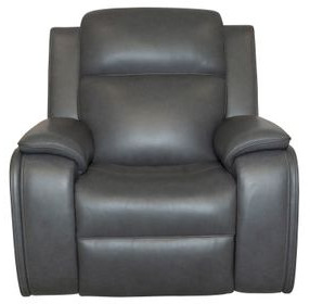 Ziggy Gray Leather Zero Gravity Power Recliner with Heat Massage and USB Charging