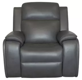 Ziggy Gray Leather Zero Gravity Power Recliner with Heat Massage and USB Charging