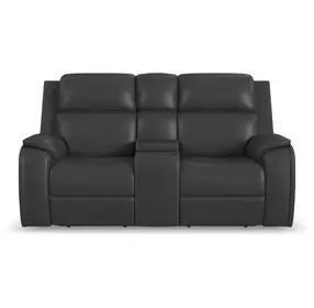 Ziggy Ash Gray Leather 79" Zero Gravity Power Reclining Loveseat with USB Charging and Heat Massage