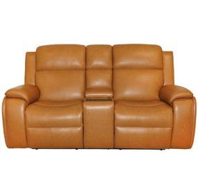 Ziggy Brown Leather 79" Zero Gravity Power Reclining Loveseat with USB Charging and Heat Massage