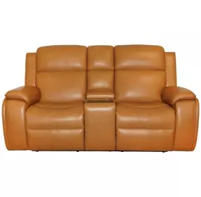 Ziggy Brown Leather 79" Zero Gravity Power Reclining Loveseat with USB Charging and Heat Massage