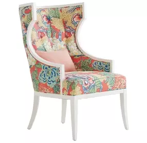Dover Avondale Red and Green Upholstered Lounge Chair with Pillow