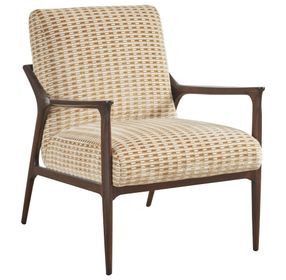 Rendezvous White and Blue Upholstered Warren Accent Chair