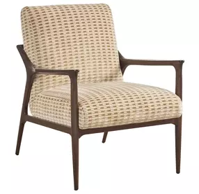 Rendezvous White and Brown Upholstered Warren Accent Chair