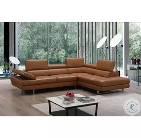 A761 Caramel Italian Leather RAF Sectional