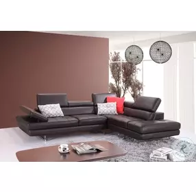 A761 Slate Coffee Italian Leather RAF Sectional