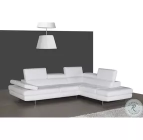 A761 Snow White Italian Leather RAF Sectional