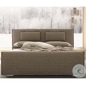 Evergreen Light Taupe Queen Upholstered Platform Bed
