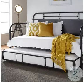 Heritage Series Distressed Black Twin Metal Daybed With Trundle