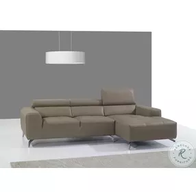 A978B Burlywood Italian Leather Chaise RAF Sectional