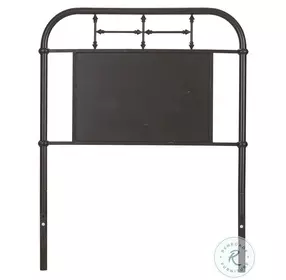 Heritage Series Distressed Black Twin Metal Headboard