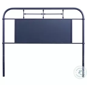 Vintage Series Distressed Navy Queen Metal Headboard