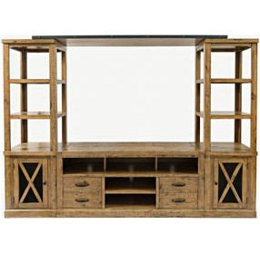 Telluride Brown Entertainment Center with 60" TV Console