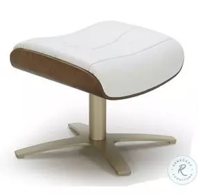 Karma White Italian Leather Ottoman