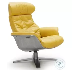 Karma Mustard Italian Leather Lounge Chair