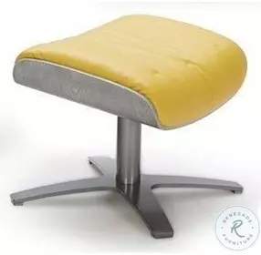 Karma Mustard Italian Leather Ottoman
