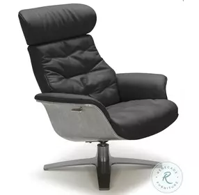 Karma Black Italian Leather Lounge Chair