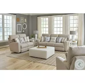 Searsport Buff Power Reclining Living Room Set with Power Headrest