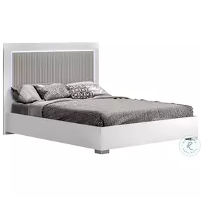 Luxuria White Lacquer Queen Platform Bed