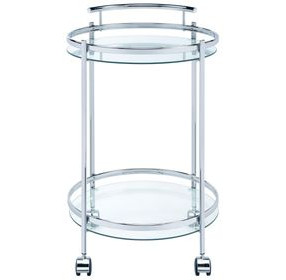 Chrissy Chrome Round Glass Bar Cart