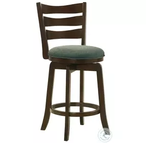 Murphy Hunter Green Ladder Back Swivel Counter Height Stool
