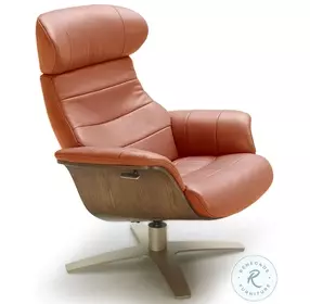 Karma Pumpkin Italian Leather Lounge Chair