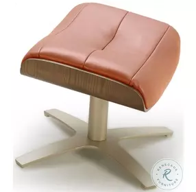 Karma Pumpkin Italian Leather Ottoman