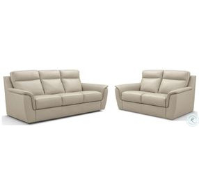 Maddox Taupe Khaki Leather Living Room Set