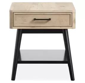 Craftsman Ridge Driftwood and Black Rectangular End Table