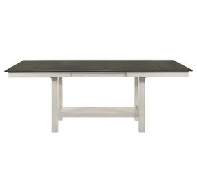 Brook Bay Textured White and Carbon Gray 94" Extendable Rectangular Gathering Table