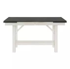 Bayview Textured White and Carbon Gray 94" Extendable Rectangular Gathering Table