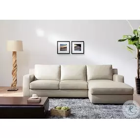 Jenny Beige Leather RAF Sectional