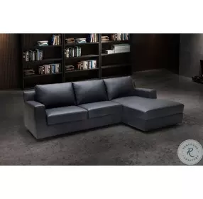 Elizabeth Black Premium Leather RAF Sectional